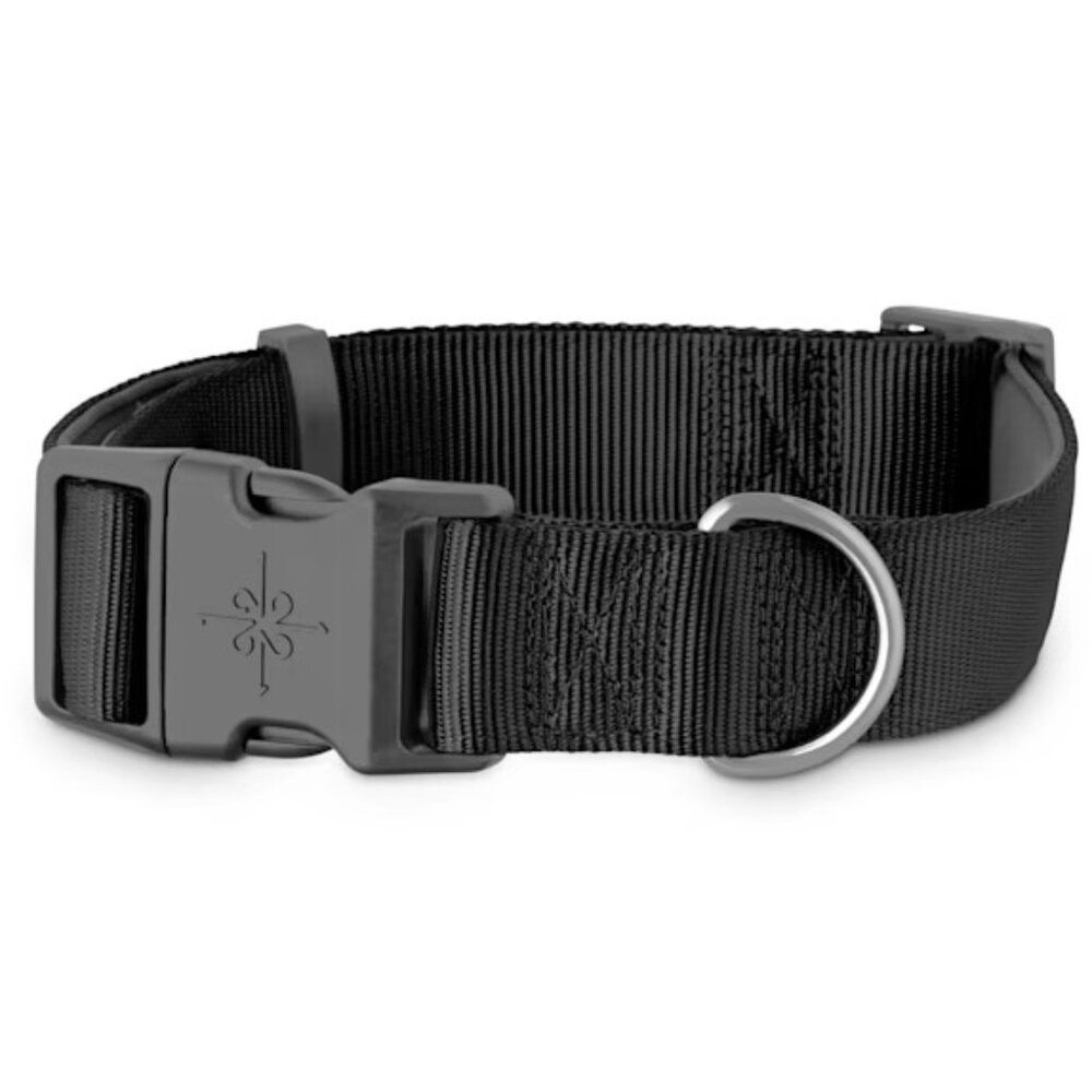 Dog Collar: NWT Black Soft Nylon, Medium or Large/XL